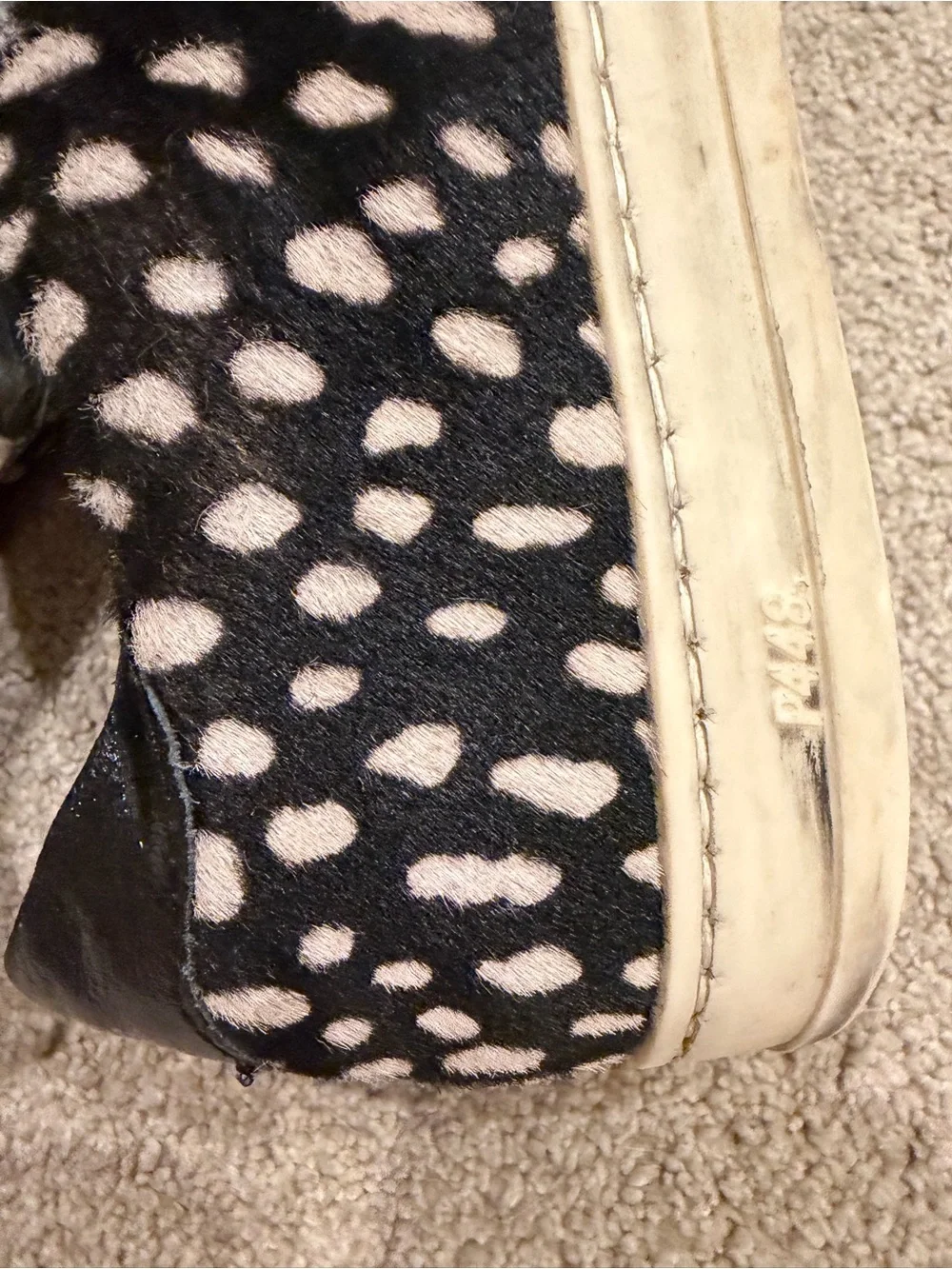 P448 size 37 Women’s Black & Pink Spotted Low-Top Fashion Sneakers